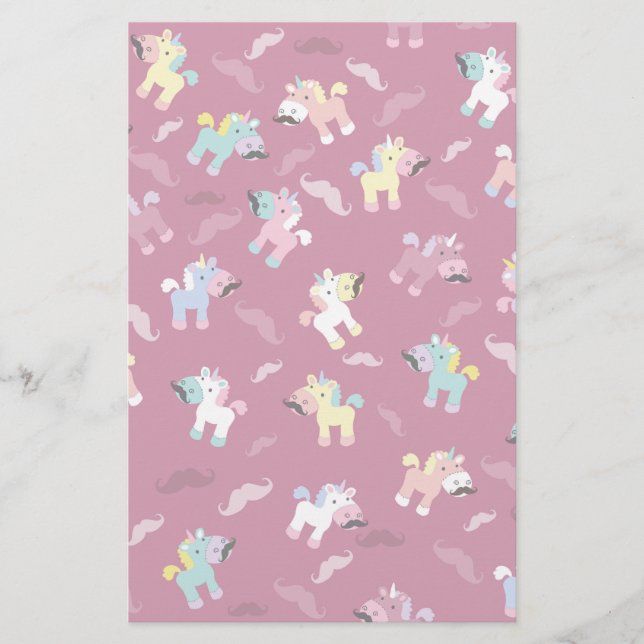 Mustachio Unicornio Brevpapper (Framsida)