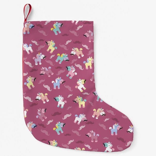 Mustachio Unicornio Liten Julstrumpa (Framsidan)