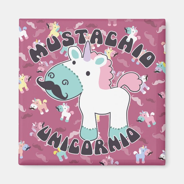 Mustachio Unicornio! Magnet (Framsidan)