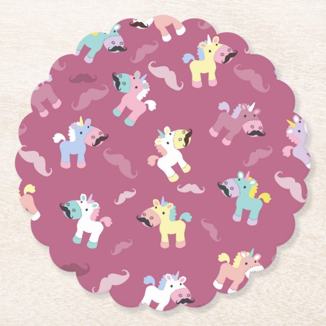 Mustachio Unicornio Underlägg Papper (Framsida)