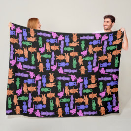 Mustachioed Men All-Over Print Fleecefilt