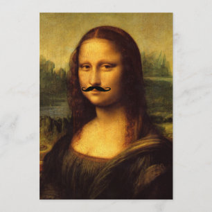 Mustachioed Mona Lisa Inbjudningar