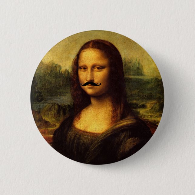 Mustachioed Mona Lisa Knapp (Framsida)