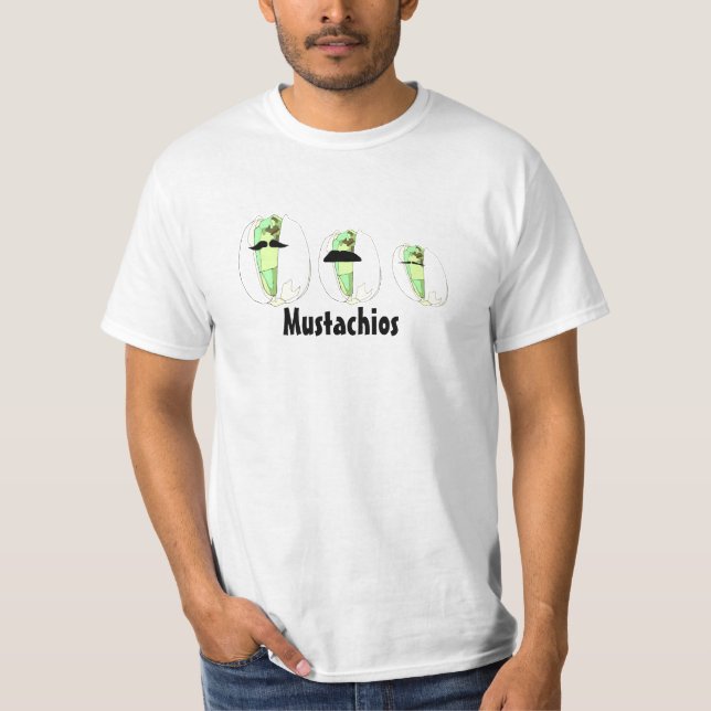 Mustachios: Pistascher med mustaschskjortan Tee Shirt (Framsida)