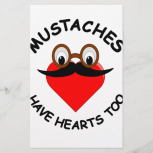 Mustachor har också hjärtan brevpapper