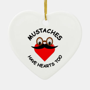 Mustachor har också hjärtan julgransprydnad keramik