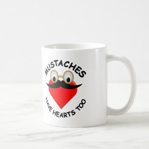 Mustachor har också hjärtan kaffemugg