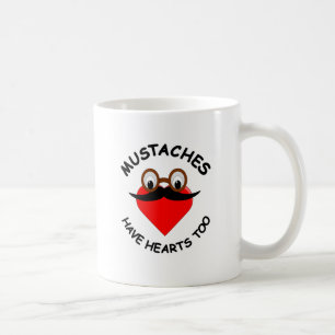 Mustachor har också hjärtan kaffemugg