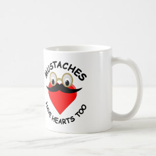 Mustachor har också hjärtan kaffemugg