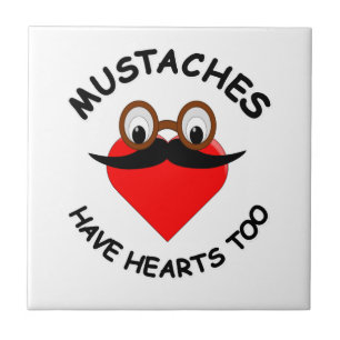 Mustachor har också hjärtan kakelplatta