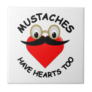 Mustachor har också hjärtan kakelplatta