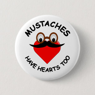 Mustachor har också hjärtan knapp
