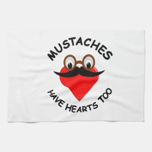 Mustachor har också hjärtan kökshandduk
