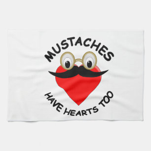 Mustachor har också hjärtan kökshandduk