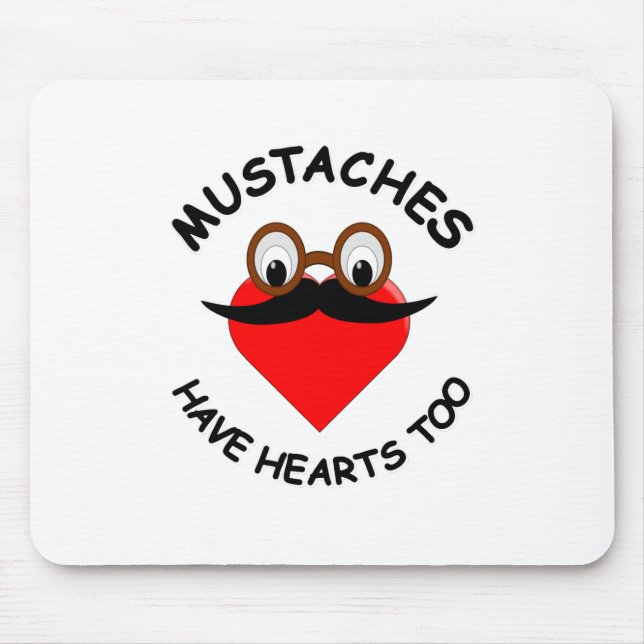 Mustachor har också hjärtan musmatta (Framsidan)