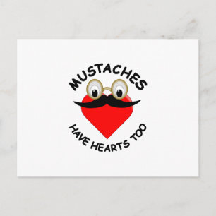 Mustachor har också hjärtan vykort