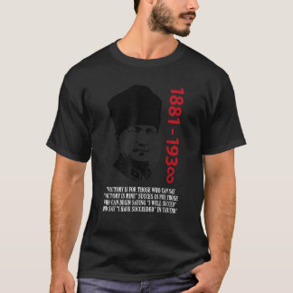 Mustafa Kemal Ataturk Far i Turkiet Flagga T Shirt