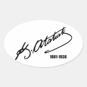 Mustafa Kemal Ataturk Ovalt Klistermärke