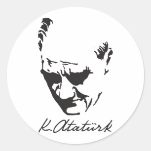 Mustafa Kemal Ataturk Runt Klistermärke