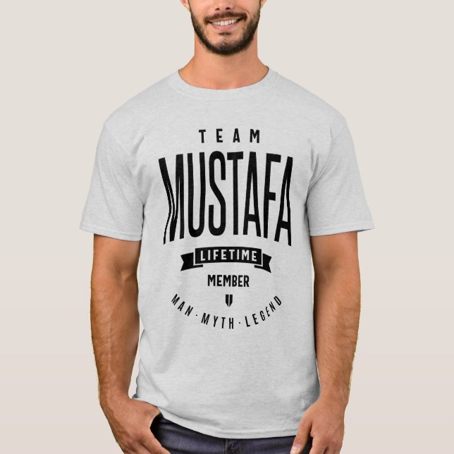 Mustafa Personlig Namn Birthday Gift T Shirt (Framsida)