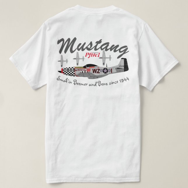Mustang 1944 för Pfive1 P-51 T Shirt (Design baksida)
