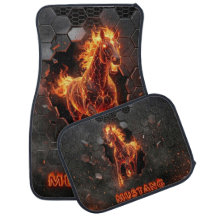Mustang, bil, mattor, matta eld metall stil