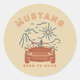 Mustang Born to Drive Sticker Runt Klistermärke