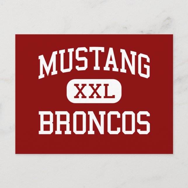 Mustang - Broncos - High School - Mustang Oklahoma Vykort (Framsida)