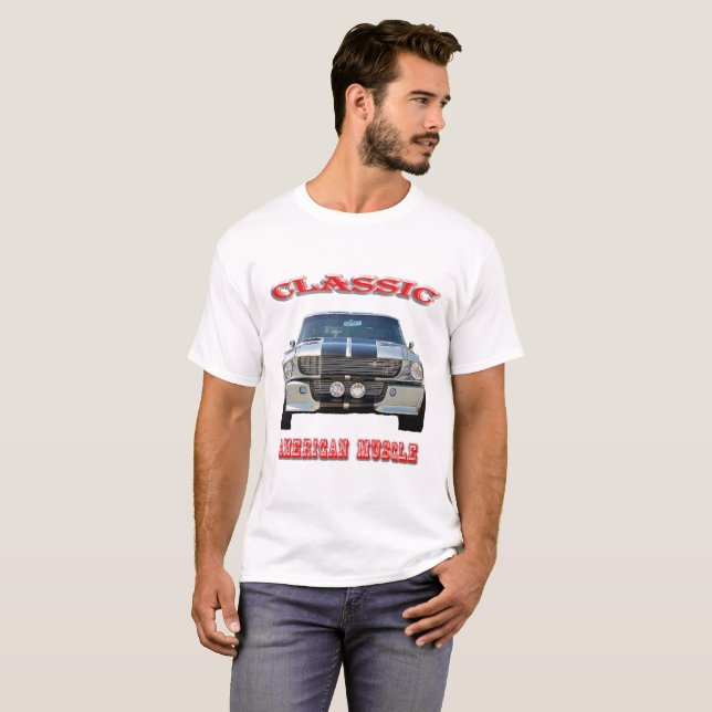 Mustang för klassikeramerikanmuskel tee shirt (Hel framsida)