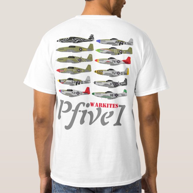 Mustang för Pfive1 P-51 T-shirt (Baksida)