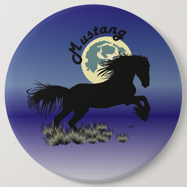 Mustang für Pferdeliebhaber Button Knapp (Framsida)