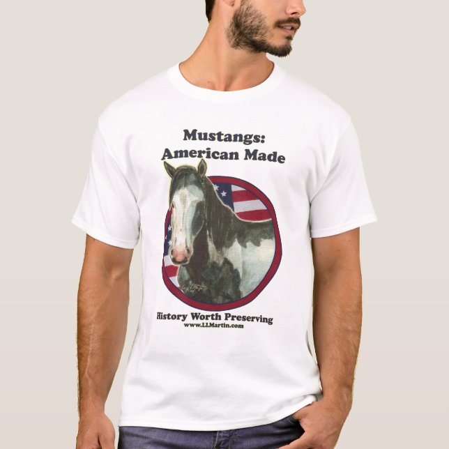 Mustang: Gjord amerikan Tee Shirt (Framsida)