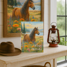 Mustang Häst Födelsedag Häst Älskare Grattis Kort