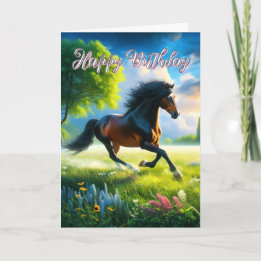 Mustang Häst Glad Födelsedag Kort