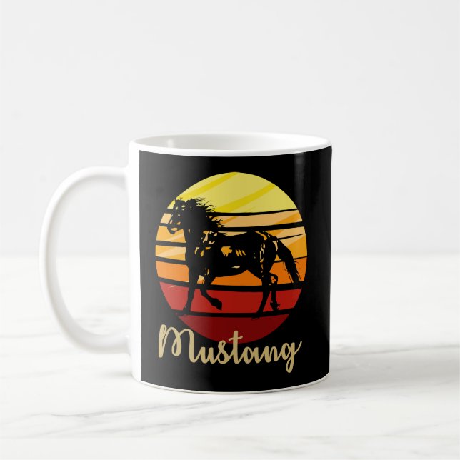 Mustang Horse Running in Sunset Kaffemugg (Vänster)
