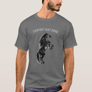 Mustang Horse T-Shirt med Anpassningsbar Text