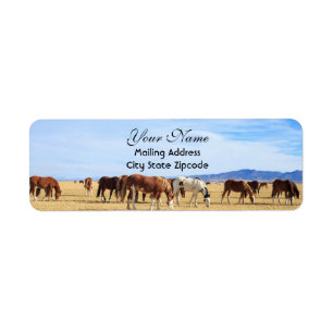 Mustang Horses Return Address Returadress Etikett