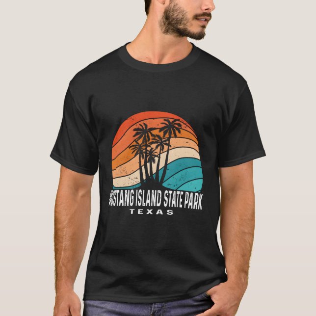 Mustang Island State Park Texas Handflatan Träd T Shirt (Framsida)