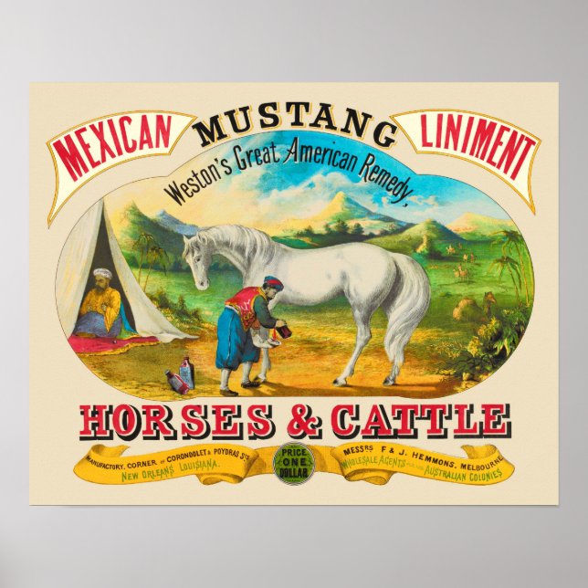Mustang Liniment Advertising Poster (Framsidan)