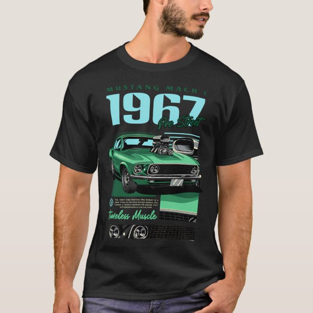 Mustang Mach 1969 Pro Street T Shirt (Framsida)
