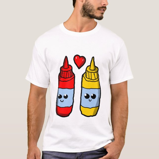 Mustang och Ketchup i kärlek T Shirt (Framsida)