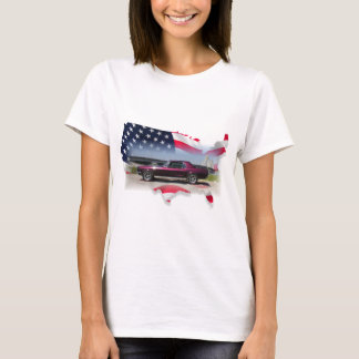 Mustang över amerikanen Flag.png Tee Shirt