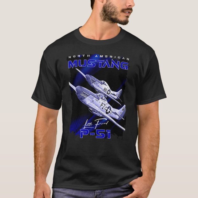 Mustang P51 Fighter Aircraft T Shirt (Framsida)