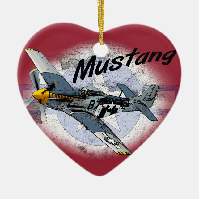 Mustang P51 Julgransprydnad Keramik (Framsidan)