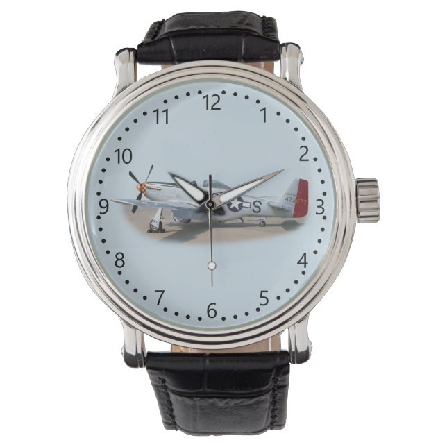Mustang P-51D-luftfartyg Armbandsur (Framsida)
