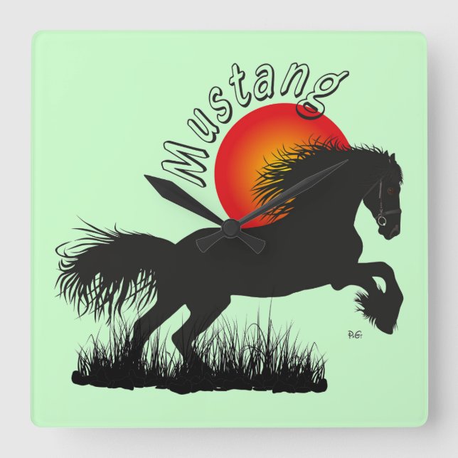 Mustang Pferdeliebhaber Uhr Fyrkantig Klocka (Framsida)
