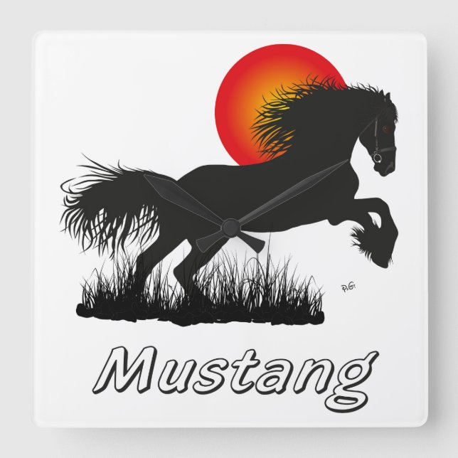 Mustang Pferdeliebhaber Uhr Fyrkantig Klocka (Framsida)