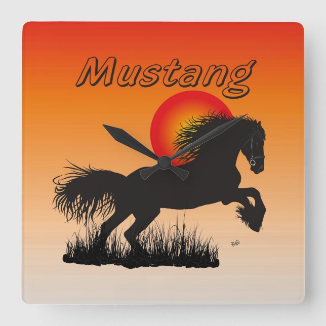 Mustang Pferdeliebhaber Uhr Fyrkantig Klocka (Framsida)