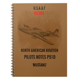Mustang Pilots anteckningsbok Med Spiral