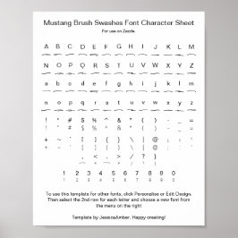Mustang Push Swash Swash Font Glyph Lakan Poster